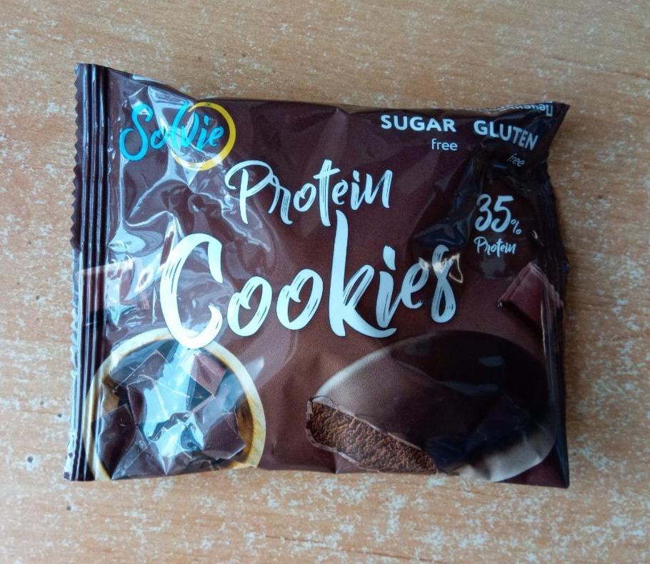 Фото - Печенье Protein cookies протеиновое шоколадное, глазированное молочным шоколадом Solvie