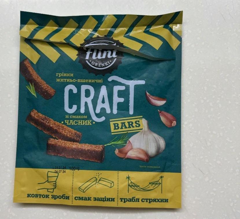 Фото - Гренки ржано-пшеничные волнистые со вкусом чеснок Craft Bread Chips Flint