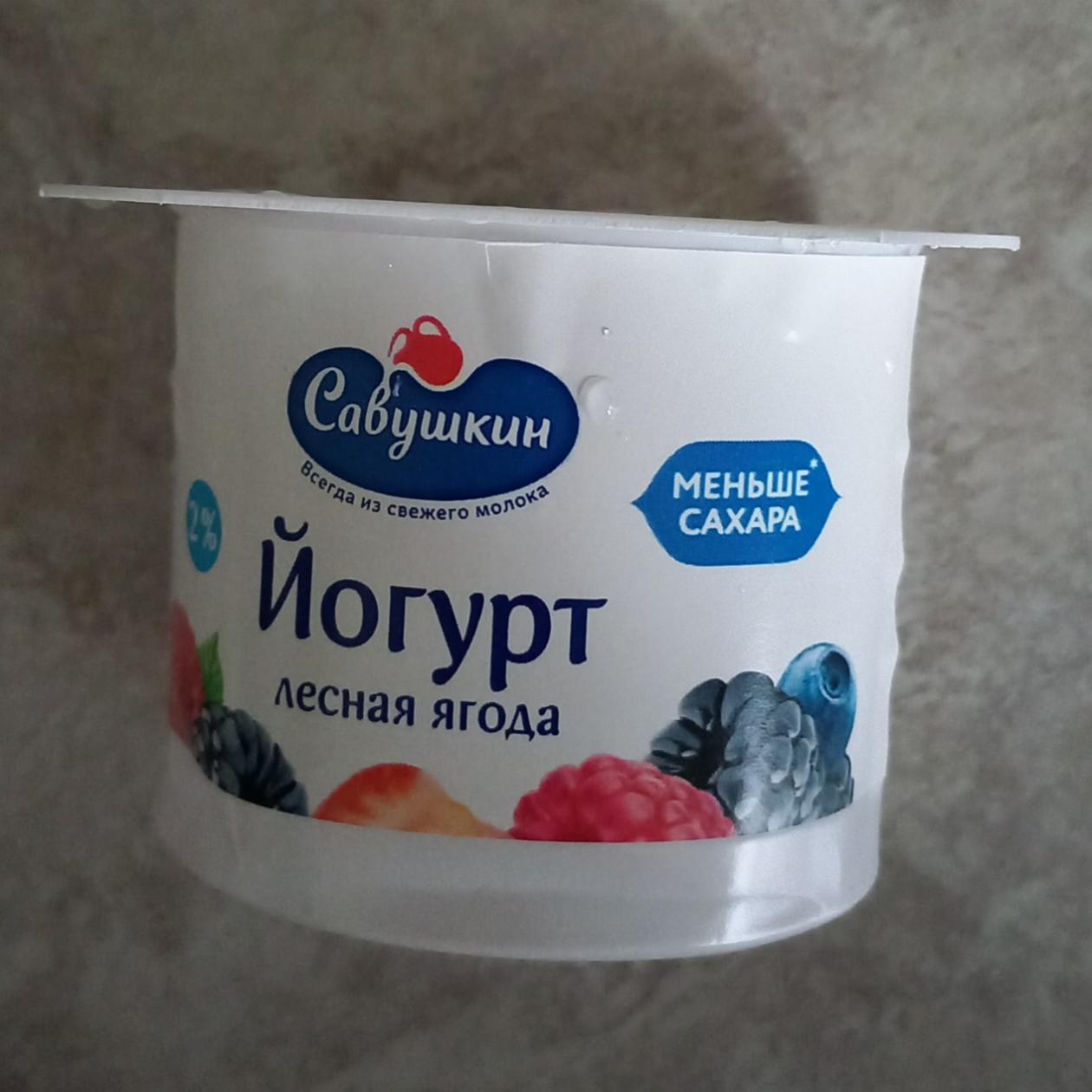 Фото - Йогурт лесная ягода 2% Савушкин