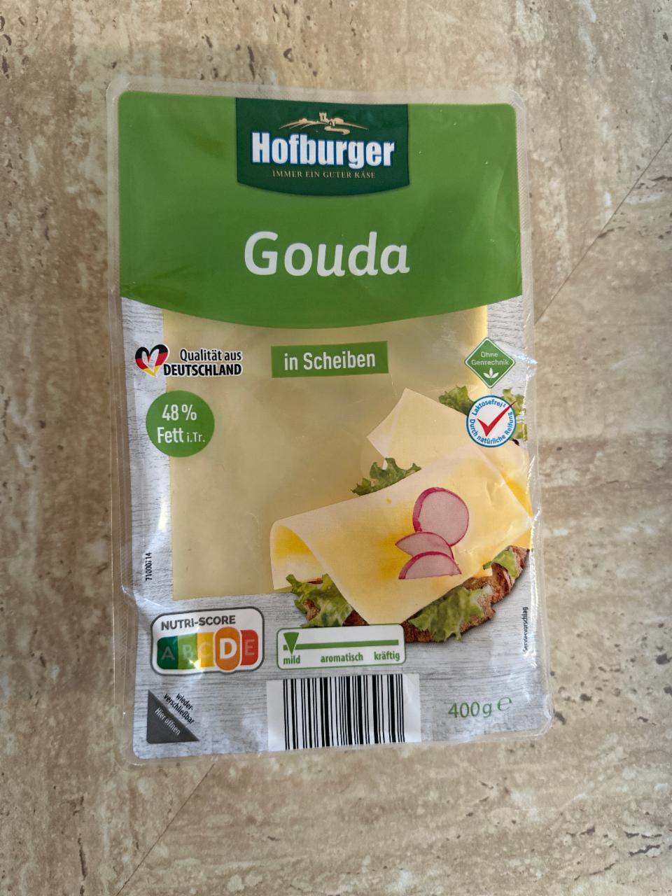 Фото - сыр гауда нарезанный 48% Hofburger