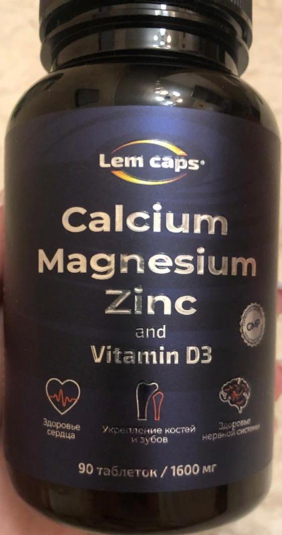 Фото - Кальций, магний,цинк и витамин D3 Lemcaps