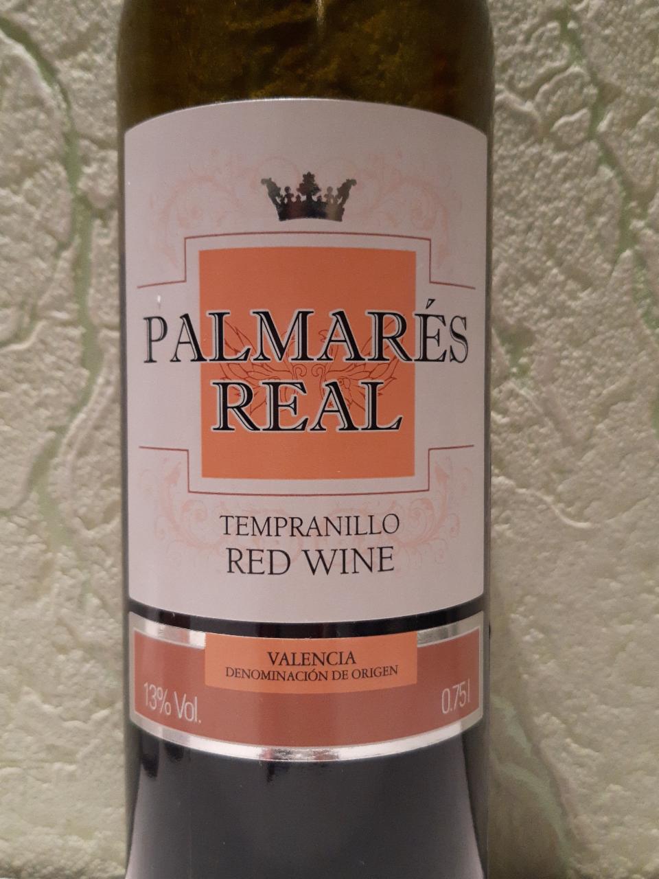 Фото - Вино красное полусладкое Tempranillo Palmares Real