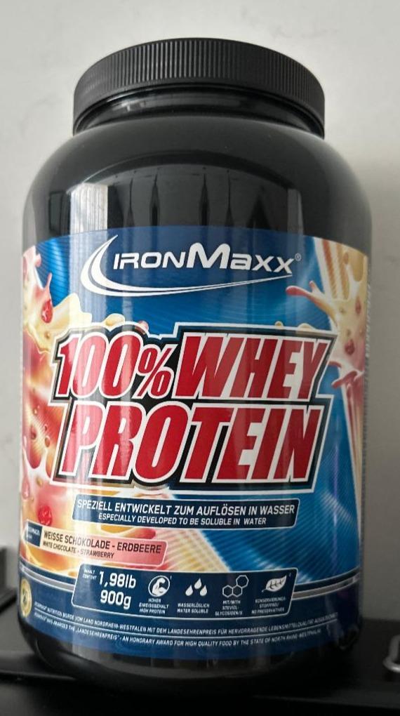 Фото - 100% whey protein со вкусом клубники и белого шоколада IronMaxx