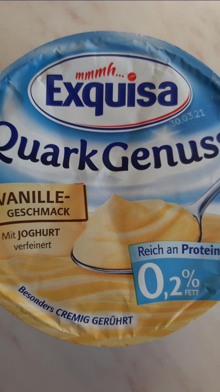Фото - Йогурт натуральный 0.2% Quark Genuss с ванилью Exquisa
