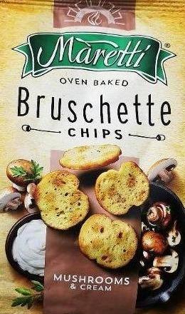 Фото - chips печёные хлебные ломтики со вкусом сметана и грибы Brushette Maretti