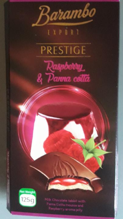 Фото - шоколад Prestige Export молочный панакота желе малина Barambo