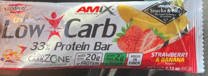 Фото - Low-Carb 33% Protein Bar Strawberry-Banana Amix Nutrition