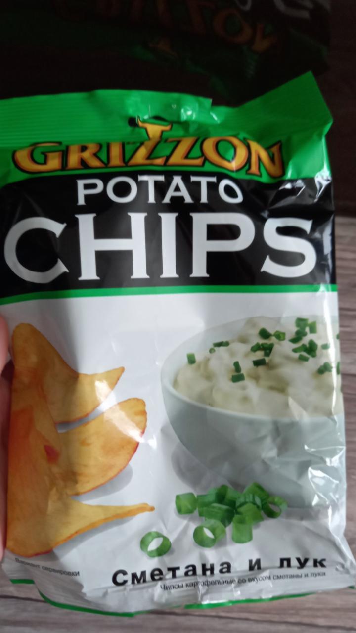 Фото - чипсы картофельные со вкусом сметаны и лука Grizzon