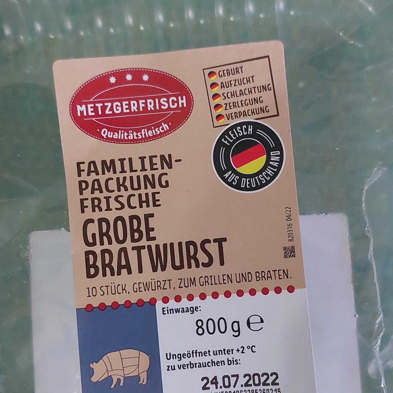 Фото - Grobe Bratwurst frisch Familien-Packung Metzgerfrisch
