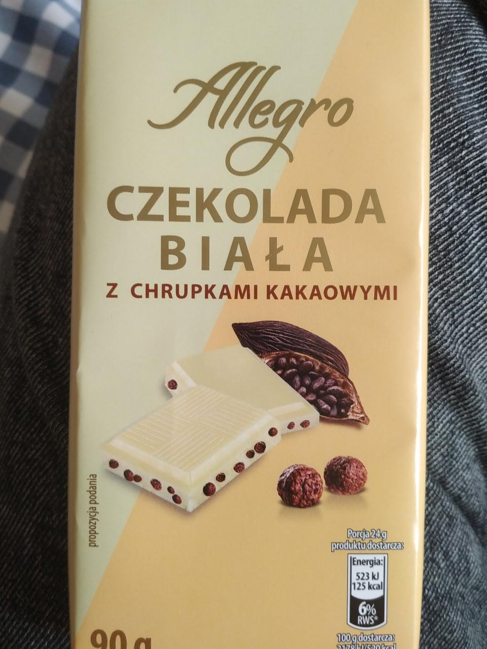 Фото - Шоколад белый с какао-чипсами Allegro