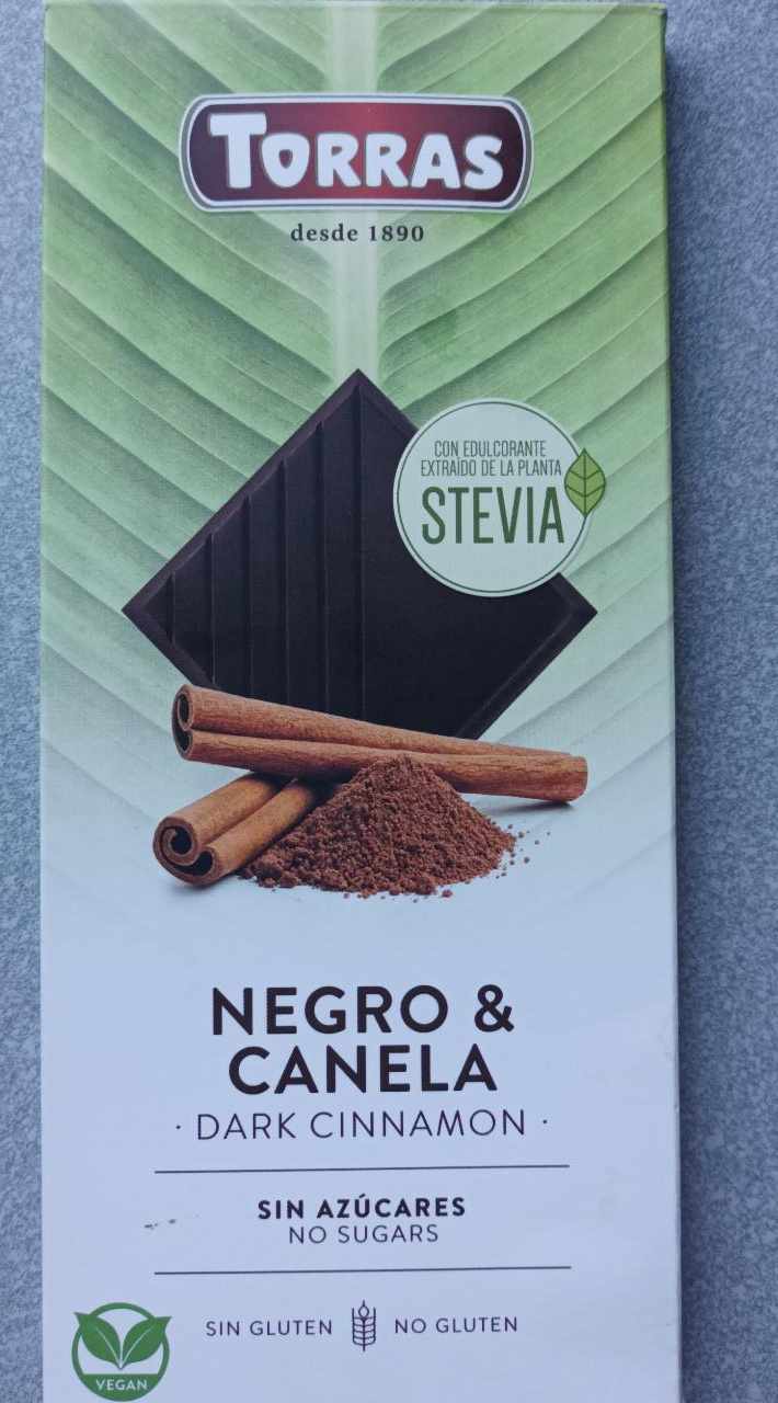 Фото - темный шоколад без сахара с корицей Torras