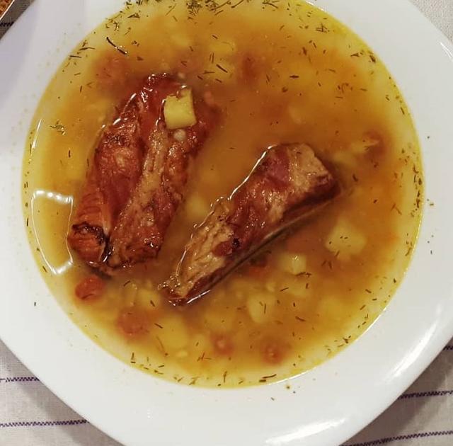 Фото - суп гороховый с копчёными ребрышками