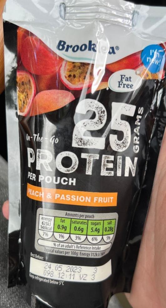 Фото - 25g Protein Peach & Passionfruit Yogurt Pouch Brooklea