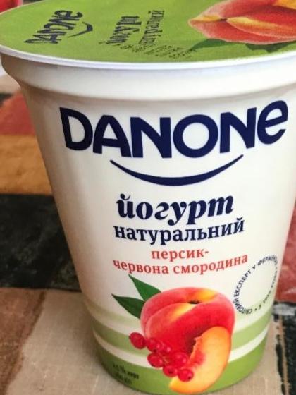 Фото - йогурт натуральный персик-красная смородина 2.5% Danone