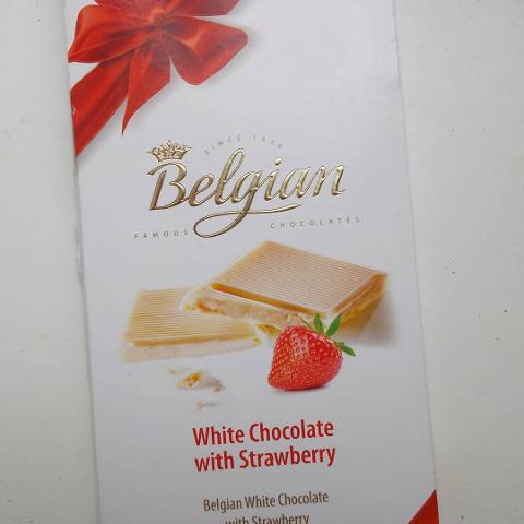 Фото - Шоколад белый Belgian клубника.white chocolate with strawberry