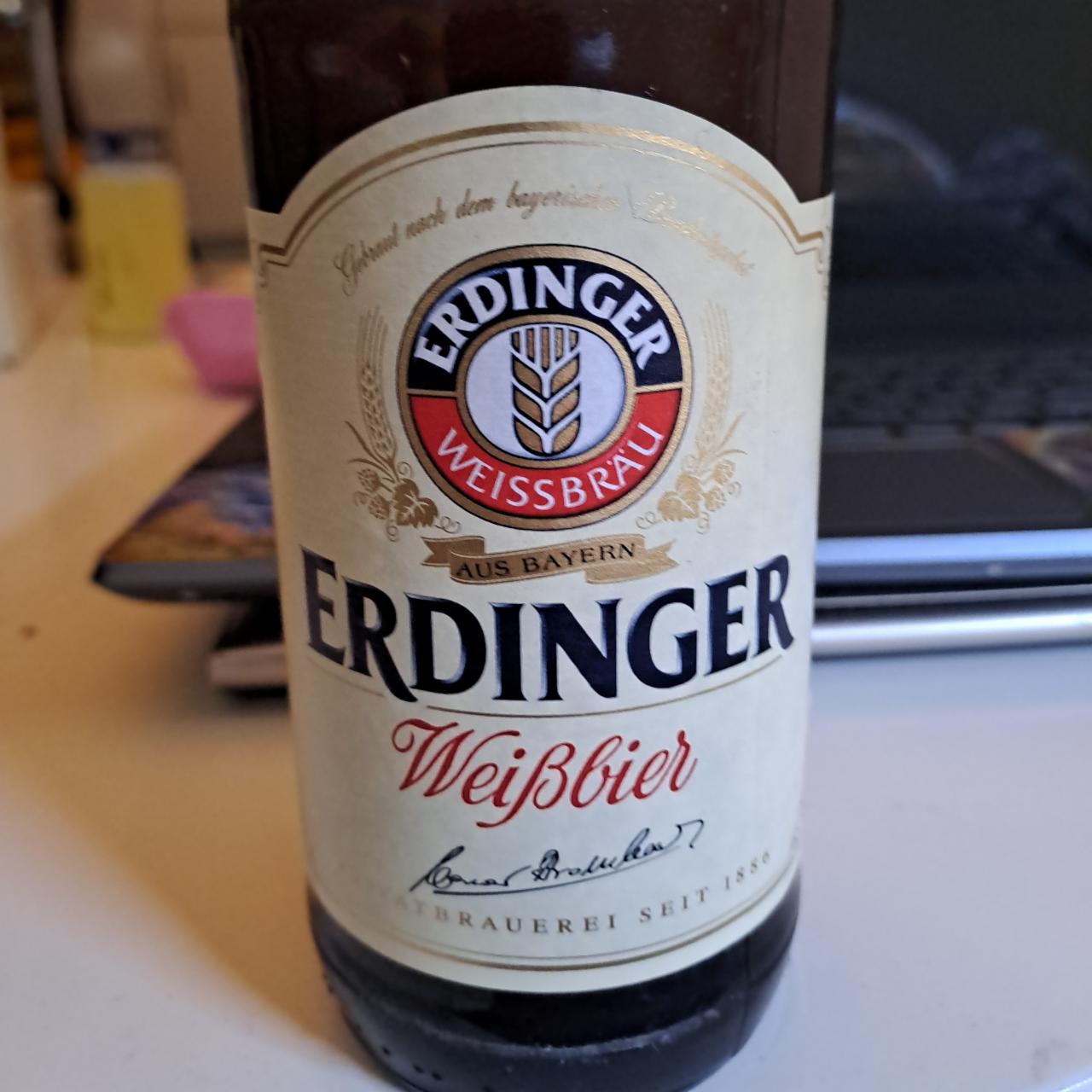 Фото - Пиво 5.3% светлое нефильтрованное пастеризованное Erdinger Weissbier