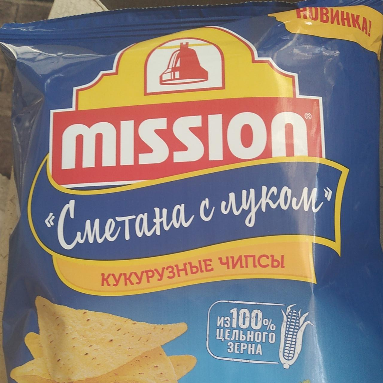 Фото - Кукурузные чипсы со вкусом сметана лук Mission
