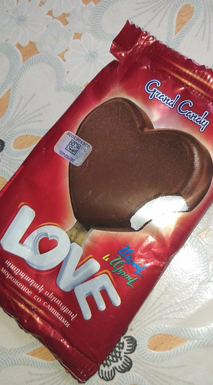 Фото - Мороженое со сливками сердечко Grand candy