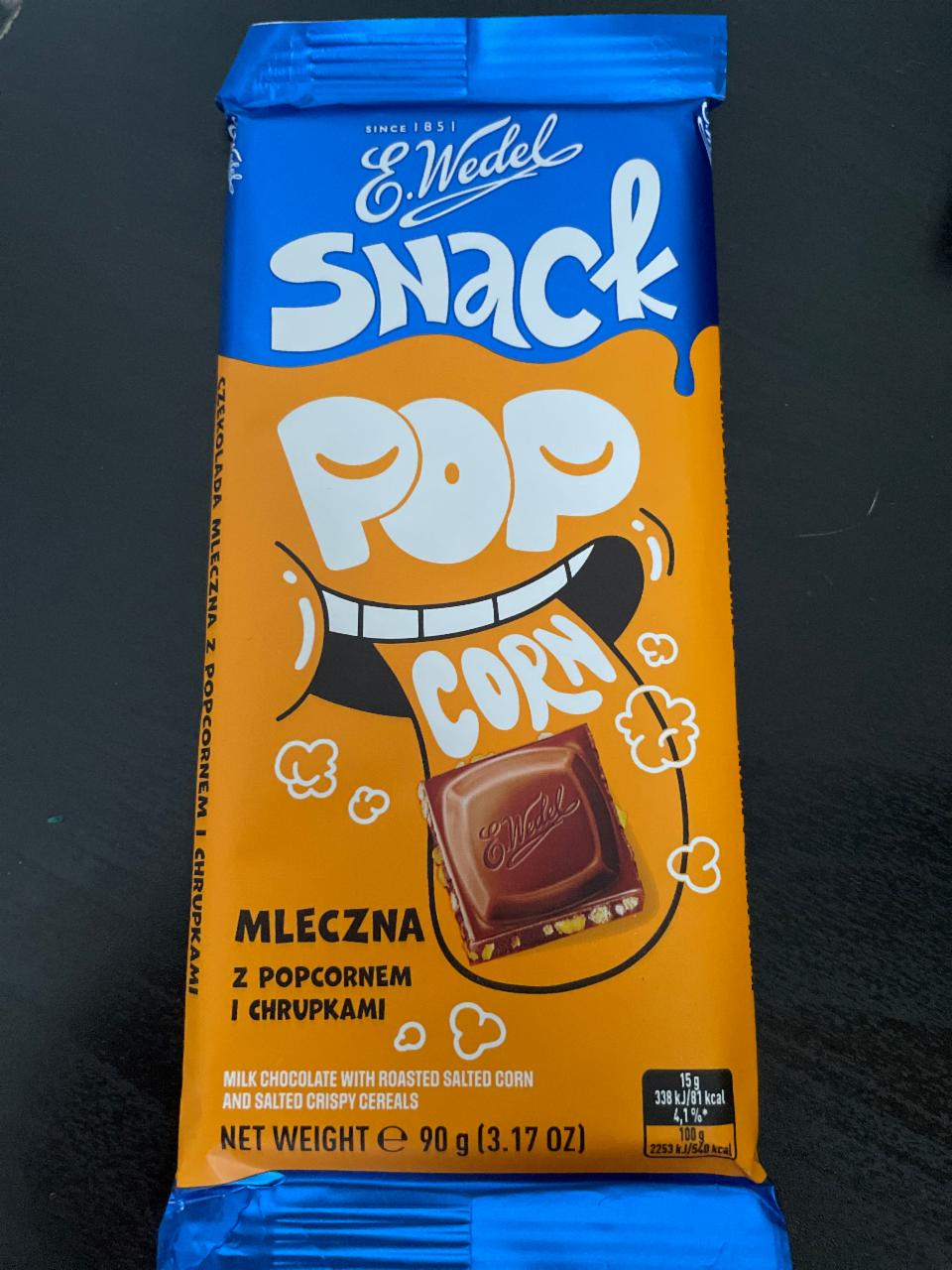 Фото - Молочный шоколад Snack с попкорном и солеными хлопьями E. Wedel
